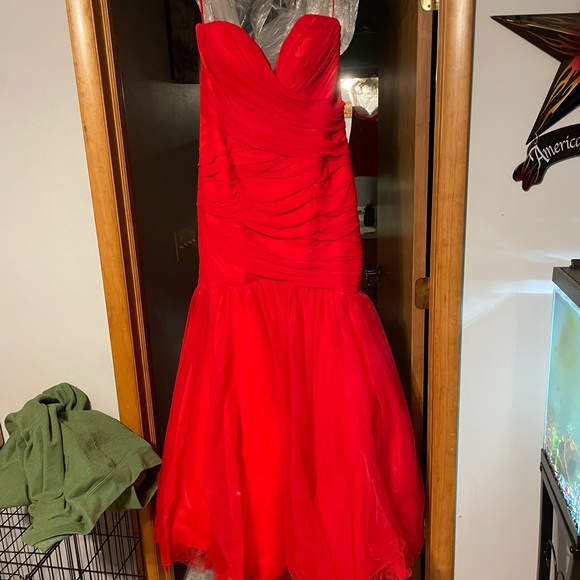 This gorgeous red prom dress is a size 20 but it definitely fits smaller. - Picture 4 of 4